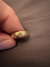 3 Diamond 9ct Gold Gypsy Ring