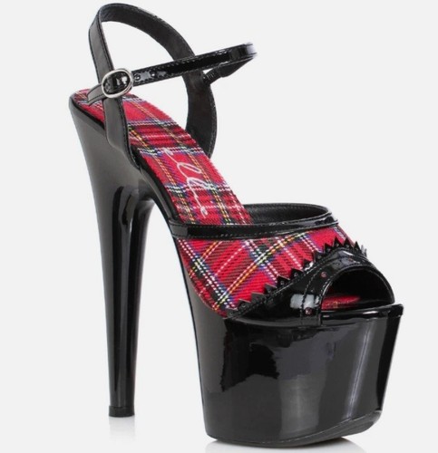 Black red plaid high - 7",