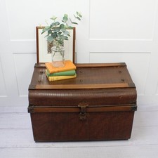 Vintage Metal Steamer Trunk -