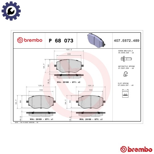 Brake pad set disc - set, 68