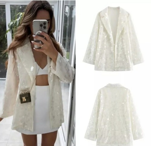 Zara ecru sequinned sequin - zara,