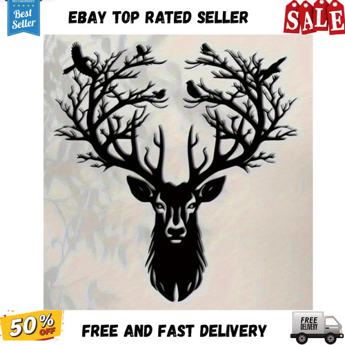 Large metal deer tree - tree, wall