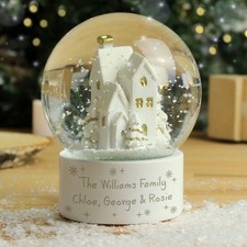 Personalized Village Glitter Snow Globe: Christmas Decoration