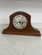 Vintage Edwardian Mahogany Inlaid Mantel Clock - For Repair or Parts Non-Working