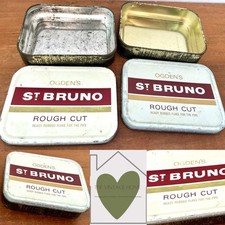 Vintage Ogden’s "St Bruno Rough Cut" Tobacco Tins Keepsake Tins Set Of Two
