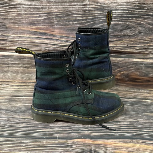 Marten tartan green lace up - green,