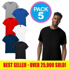 Gildan Heavy Cotton T-Shirts 5 Pack Band Merch Quality Classic Fit Tees S–5XL