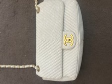 CHANEL Boy Bag White and Gold