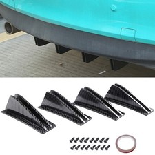 Carbon Fiber Look Car Lower Back Rear Bumper Spoiler Shark Fin Lip Wing Diffuser