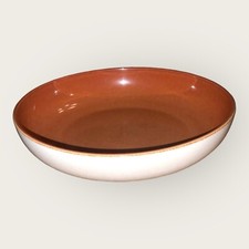 Denby Fire Chilli Linen 2x Serving Bowls Large Shallow 9.25” Nesting Vtg VGC