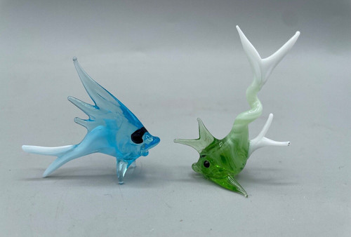 Glass animal ornaments pair - glass, ~pair