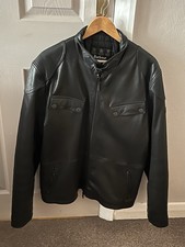 Barbour International 1936 Black Leather Jacket Size XL Motorcycle Range