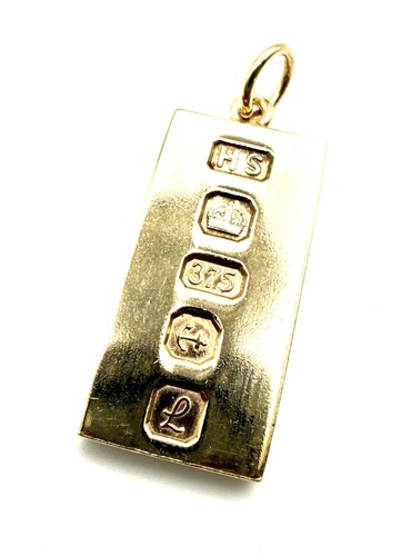 9ct gold ingot pendant - gold,