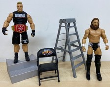 WWE - Brock Lesnar vs Daniel Bryan action figures w/ Ladder & Title Belt