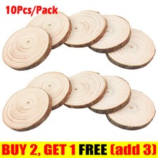 Wood Slices 10Pcs 5-6cm NO Hole Natural Unfinished Log Wooden Circles DIY CrafDH