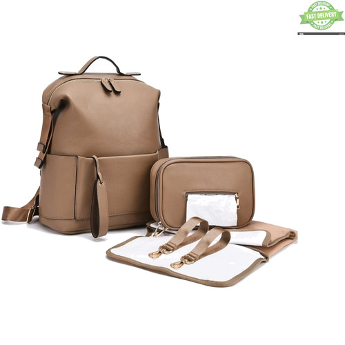 Large leather diaper bag - diaper,