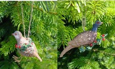 Christmas Tree Decorations Gisela Graham Partridge Pheasant Bird Ornaments x 2