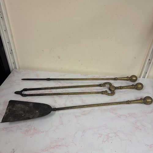 Vintage brass fire companion - vintage,