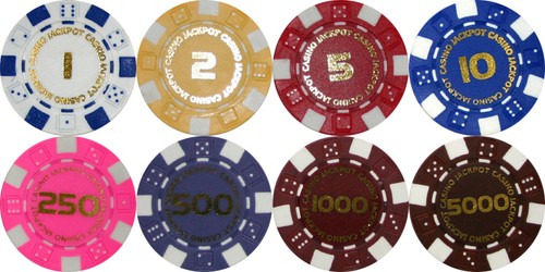 Numbered dice poker chips - 50,