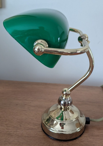 Small brass bankers lamp - bankers, with