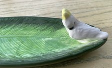 Ceramic Incense Holder Green Botanical Leaf Parrot Cockatiel Zara Home New