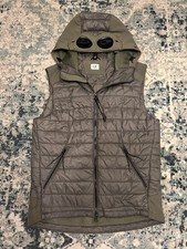 CP COMPANY Shell Full Zip Goggle Gilet Bodywarmer Jacket Khaki Green Small