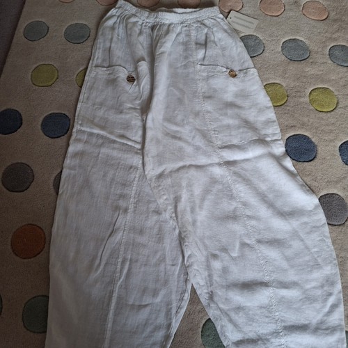 Linen trousers white s - white., o/s.