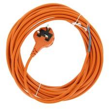 2 Core Electric Mains Power Lead Plug Cable for FLYMO Lawnmower 12M XL Orange