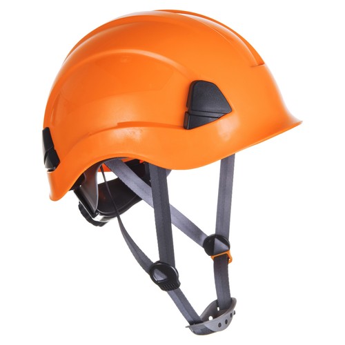 Orange climbing hard hat