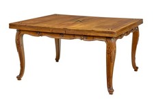 19TH CENTURY FRENCH INLAID FRUITWOOD EXTENDING DINING TABLE