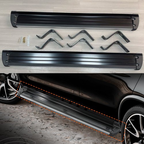 Black silver running board - silver,
