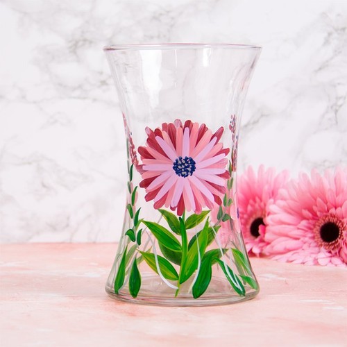 Hand painted glass - painted, vase