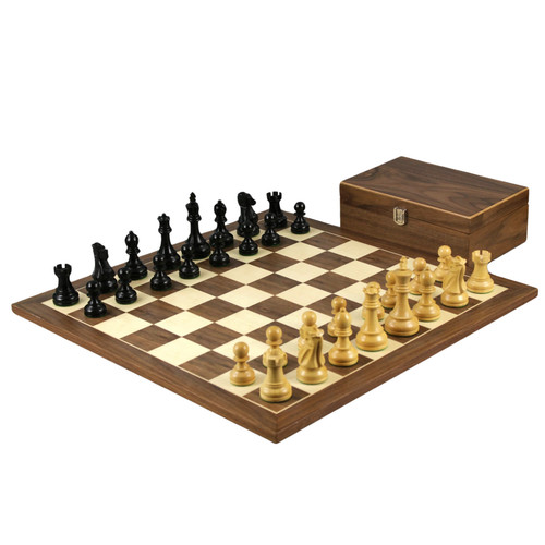 Walnut chess set inch - walnut,