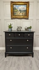 Stag Minstrel Chest Of 5 Drawers In Black Original Handles 