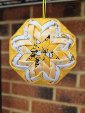 Bumble Bee Quilted Fabric decoration Ball/Bauble Handmade