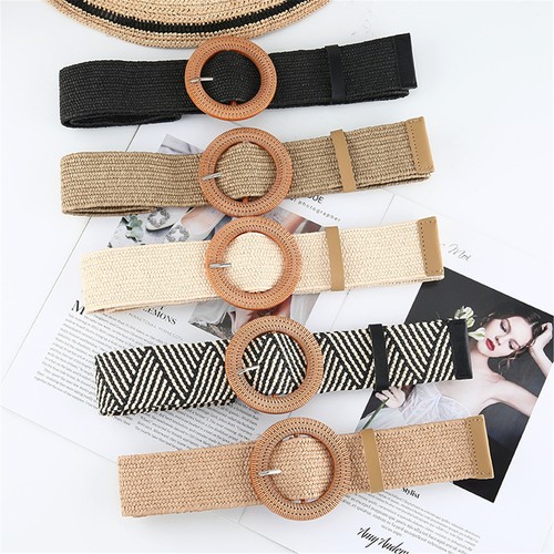 Women straw woven elastic - woven,