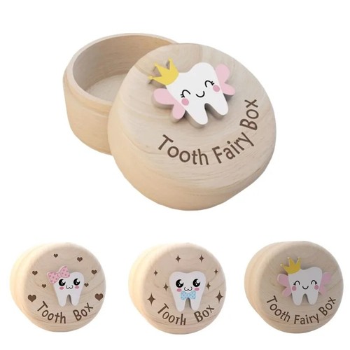 Cute wooden kids tooth boxes - wooden,