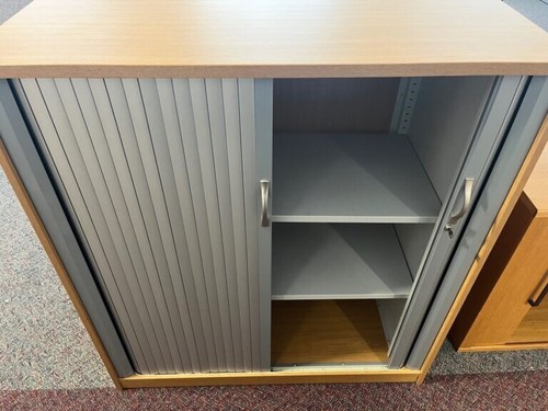 1200 light oak tambour cabinet - 1200,