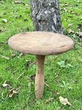 Vintage One Legged Hardwood Milking  Stool~In Found Condition