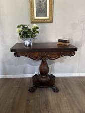 Antique victorian mahogany card Table Side Table