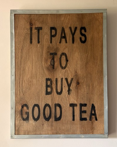 Vintage tea chest sign - tea, with