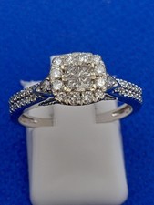 H Samuel 9ct White Gold 0.50 Carat Diamond Princessa Ring Size N.5 2.8g