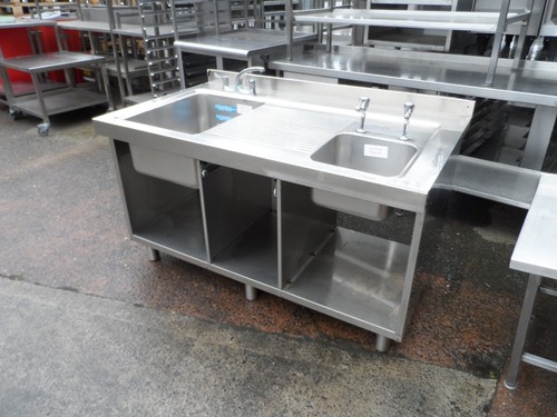 Stainless steel double bowl - steel,