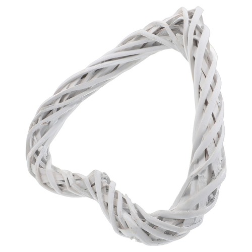 Wicker heart wreath white - wicker,