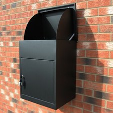 Medium Parcel Delivery Drop Box Lockable Home Storage Letter Post Box Black 