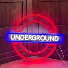 London Underground Flex LED Neon Sign 24"x20" Light Man Cave Bar Wall Decor