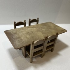 Sylvanian dining table & chairs. Farmhouse kitchen vintage Tomy Calico Critters