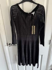 Coast Black & Silver Glitter Stunning Dress Size UK 12 BNWT Fast Delivery