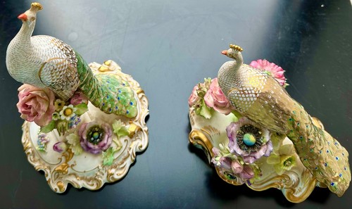 Royal crown derby peacock pair - crown,