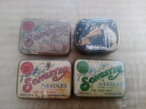 Four old gramophone needle - old,